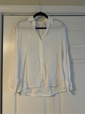 White Button-Up Collared Shirt